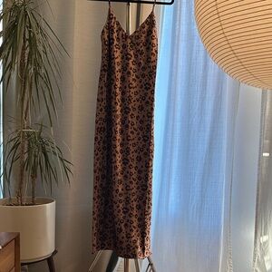 A New Day Leopard Print Satin Slip Dress
